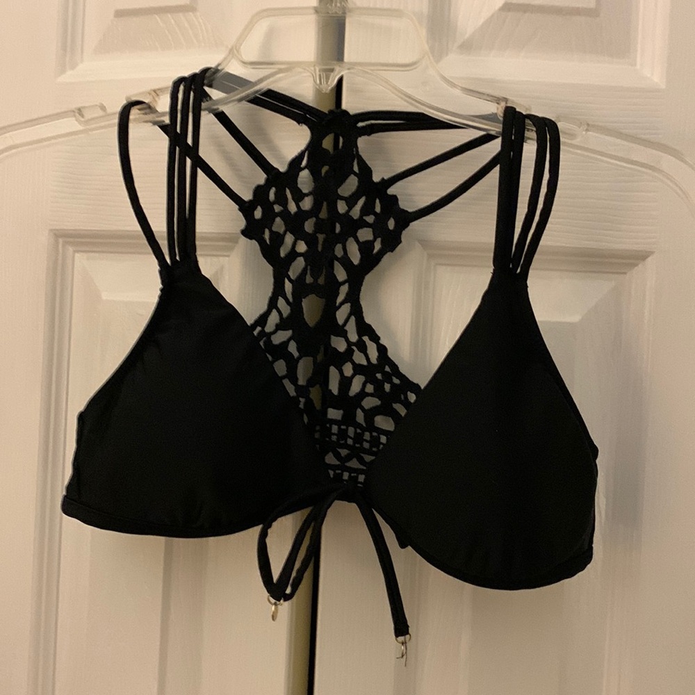 Abercrombie & Fitch bathing suit top, crochet back, front tie closure